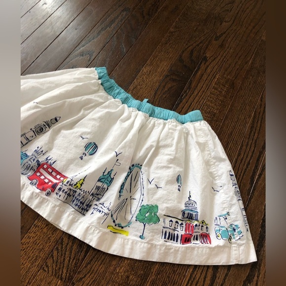 Mini Boden Girls 7-8Y London Themed A-Line Ruffled Mini Skirt w/Adjustable Waist - Picture 14 of 15